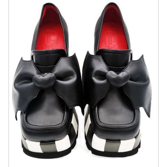 Black and White Platform Loafers - Picture 4 of 4